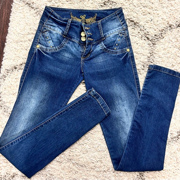 Butt Lifting Dark Blue Women’s Colombian Jeans - Picture 1 of 4